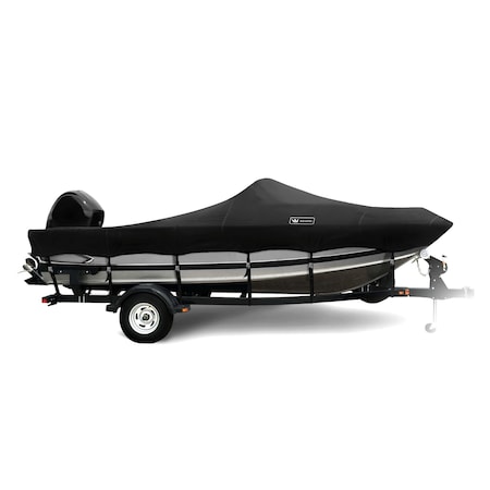 Eevelle Boat Cover ALUMINUM FISHING Walk Thru Windshield, Outboard Fits 13ft 6in L up to 100in W Black SBAVWT13100B-BLK